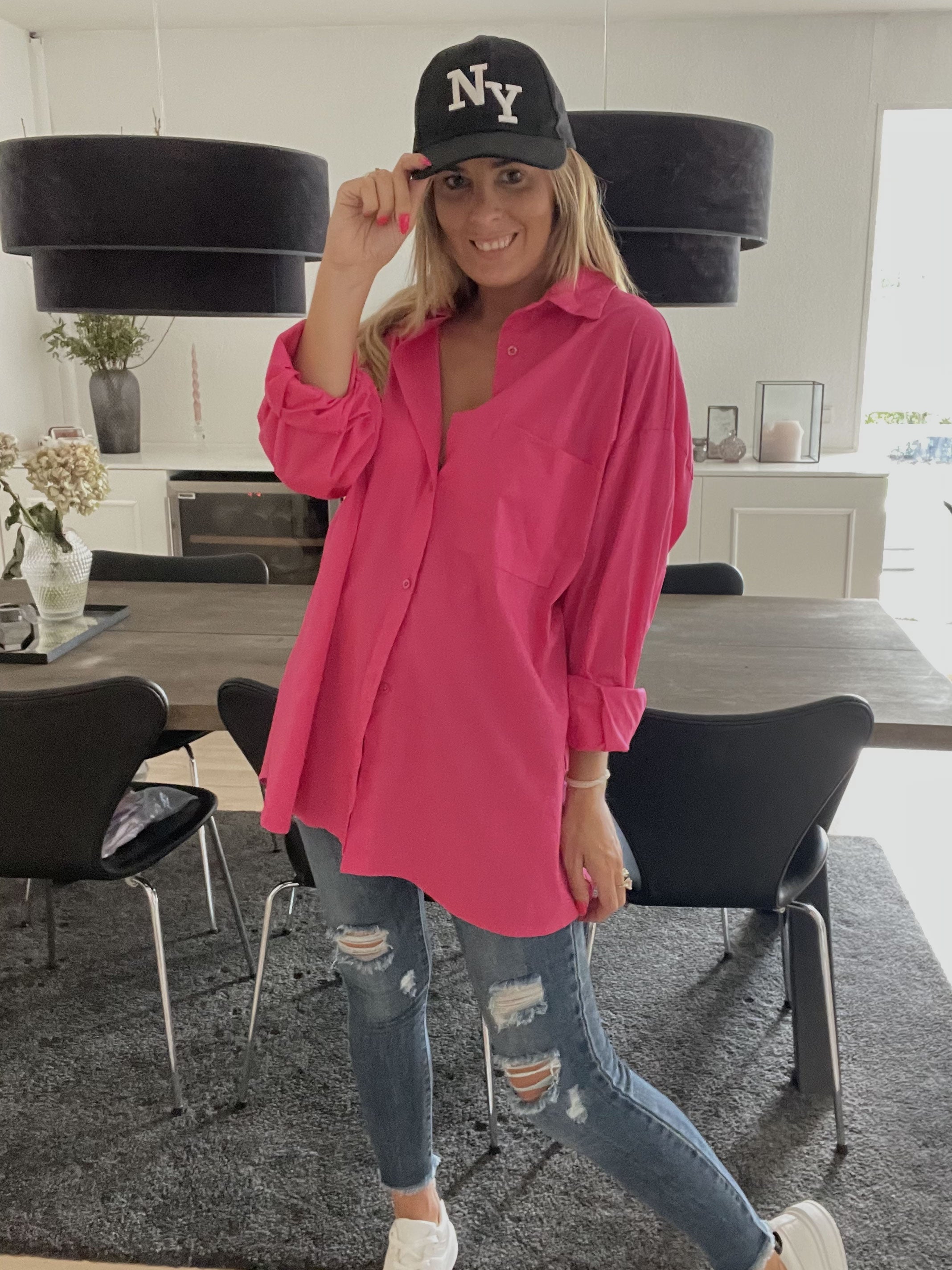 Verona - Oversized skjorte med stor lomme